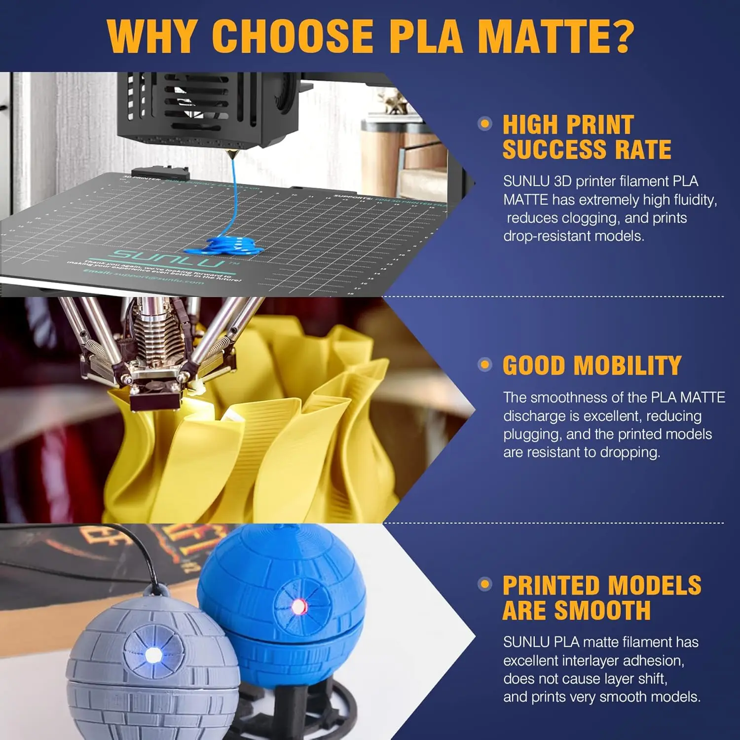 SUNLU 10KG APLA/PLA Meta/High Speed PLA/PLA MATTE Filamnet 1.75mm 10Roll 1KG Neatly Wound 3D Printer Filament for 3D Printer