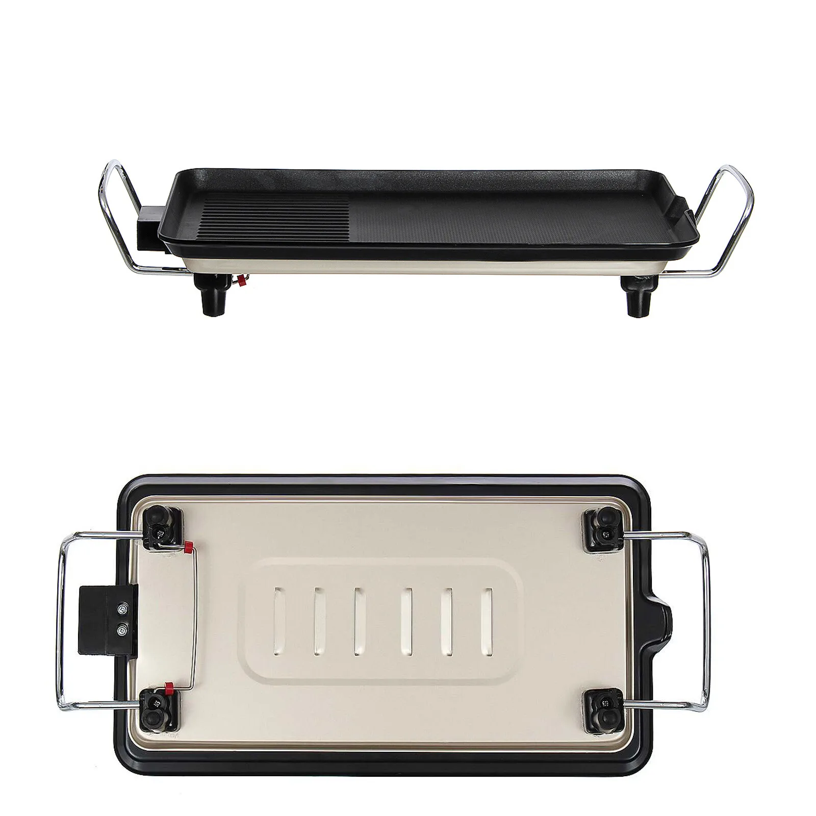 DayPlus Electric Smokeless Grill, 1500W Electric Indoor BBQ Barbecue Grill, Household Cooking&Adjustable Temperature&Drip Tray