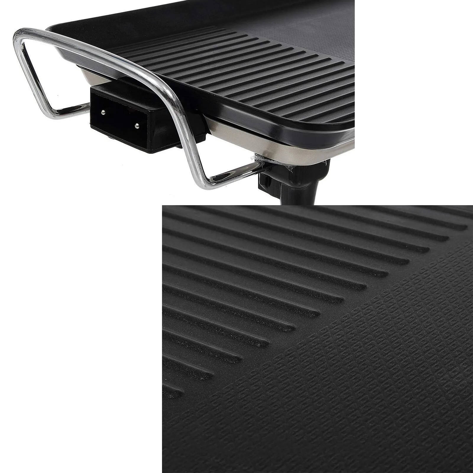 DayPlus Electric Smokeless Grill, 1500W Electric Indoor BBQ Barbecue Grill, Household Cooking&Adjustable Temperature&Drip Tray