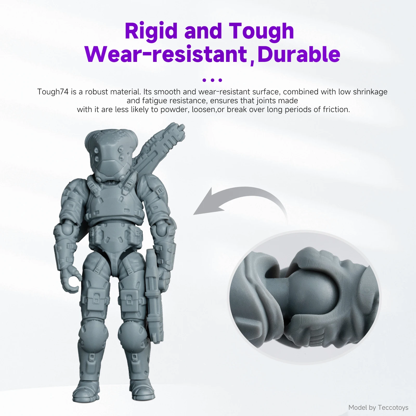 Resione Tough74 V2 3D Printer Tough Resin Wear-resistant Photopolymer Resin Designed For Durable Action Figures