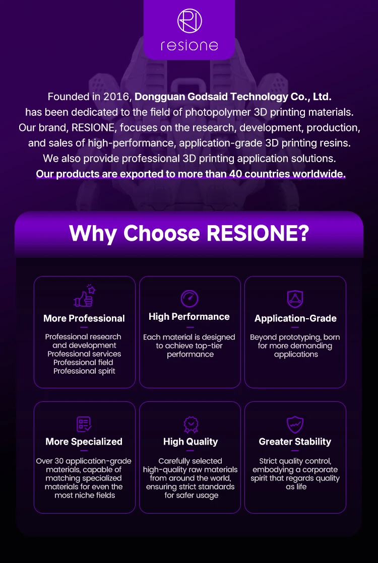 Resione Tough74 V2 3D Printer Tough Resin Wear-resistant Photopolymer Resin Designed For Durable Action Figures