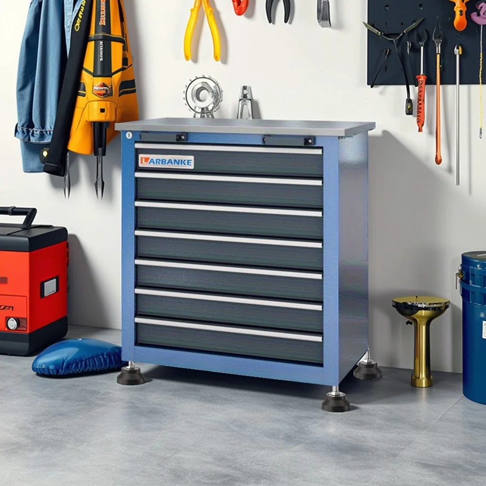 7-Drawer Tool Chest Toolbox, With Four Padded Feet, Can Be Combined Storage System with Tool Chest