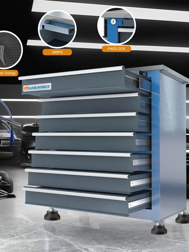 7-Drawer Tool Chest Toolbox, With Four Padded Feet, Can Be Combined Storage System with Tool Chest