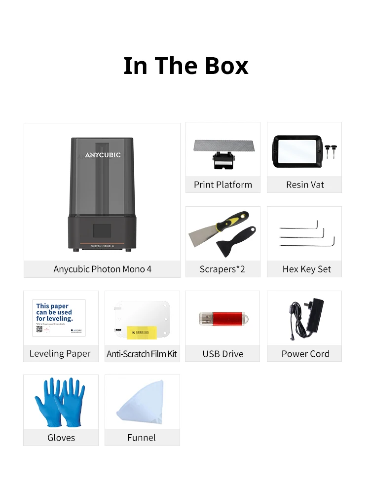 ANYCUBIC Photon Mono 4 AE Version LCD UV Resin 3D Printer With 7" 10K High-definition Screen High-Speed 3D Printing 153×87×165mm
