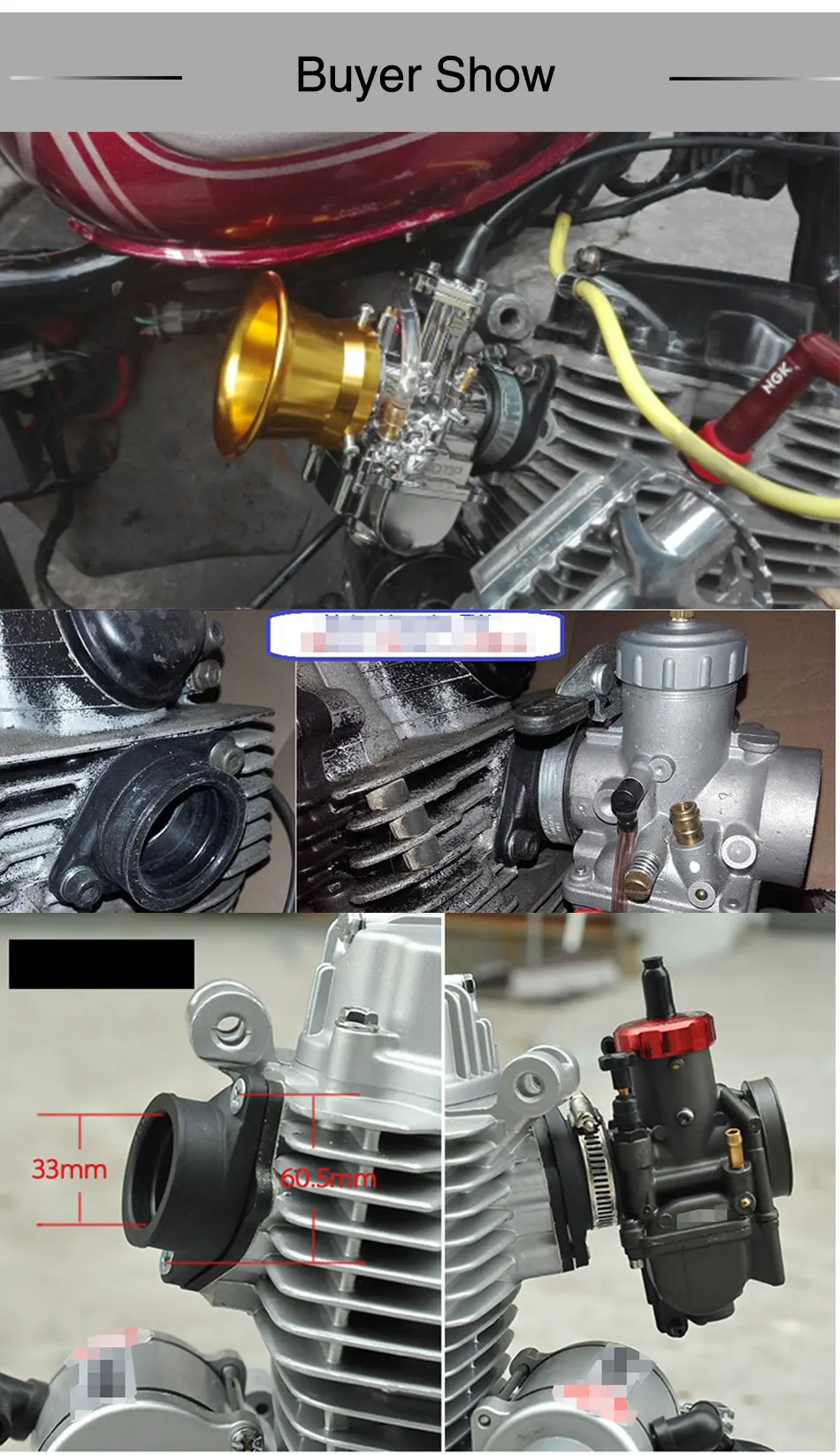 Alconstar-Motorcycle Pit Dirt Bike Carburetor Adapter Intake Mainfold Pipe For MIKUNI VM24 PWK 21 24 26 28 30 32 34mm PE28