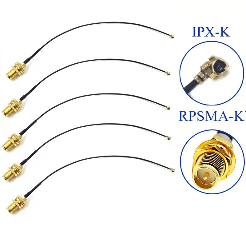 5pcs SMA Connector Cable Female to uFL/u.FL/IPX UFL to SMA Female RG1.13 Antenna RF Cable Assembly RP-SMA-K