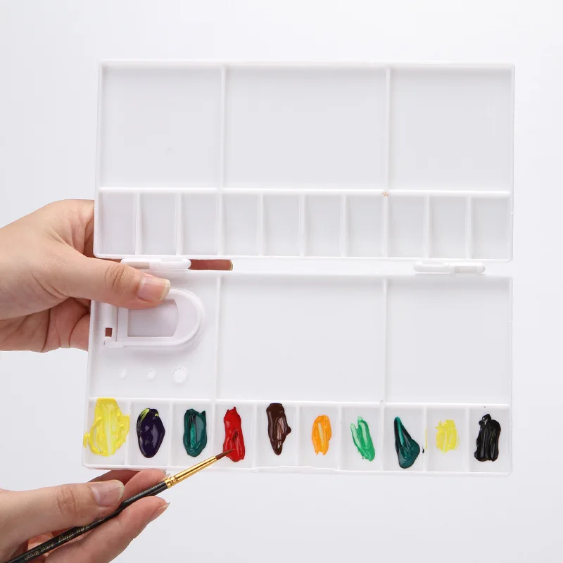 25Grid Folding Watercolor Palette Watercolor Paint Tray Box Atercolor Renovate Cover Pigment Box Painting Tool Artistic Supplies