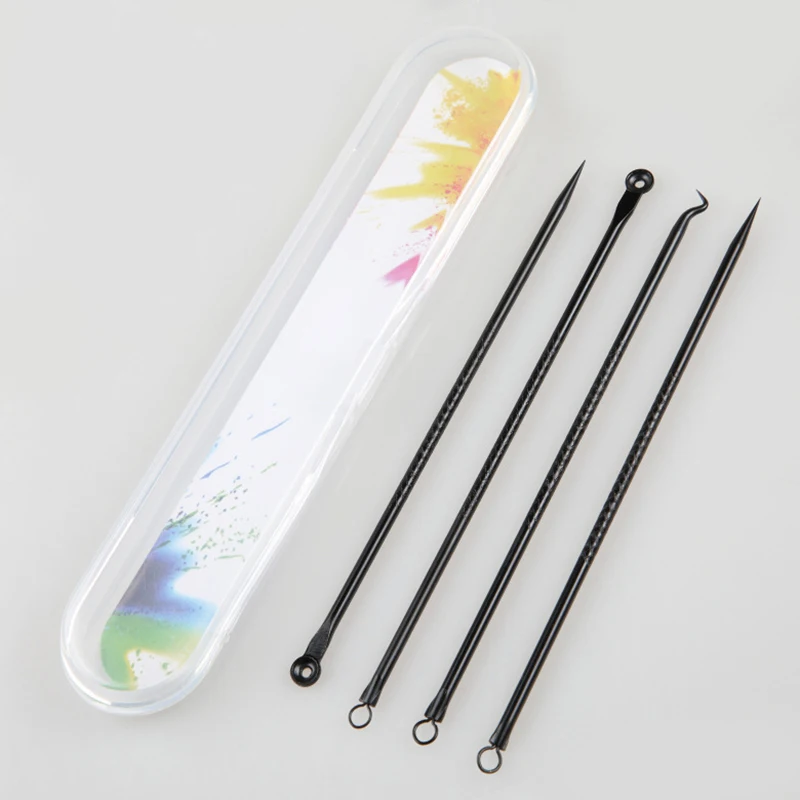 4PCS Acne Blackhead Comedone Black Spot Pimple Blemish Remover Skin Care Women Beauty Acne Treatment Pore Cleanser Needle Hook
