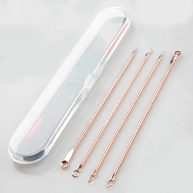 4PCS Acne Blackhead Comedone Black Spot Pimple Blemish Remover Skin Care Women Beauty Acne Treatment Pore Cleanser Needle Hook