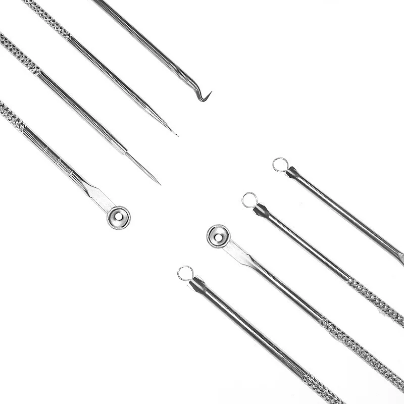 4PCS Acne Blackhead Comedone Black Spot Pimple Blemish Remover Skin Care Women Beauty Acne Treatment Pore Cleanser Needle Hook
