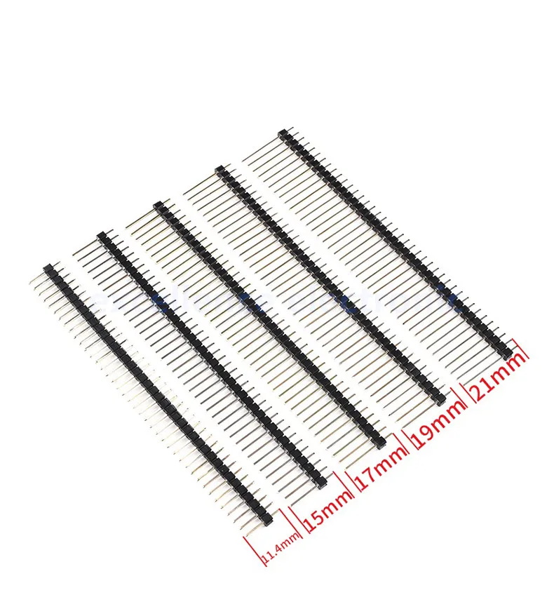 10Pcs 2.54mm Single Row Male 1x40P Breakaway PCB Board Pin Header Long 11/15/17/19/21/25mm Connector Strip Pinheader For Arduino