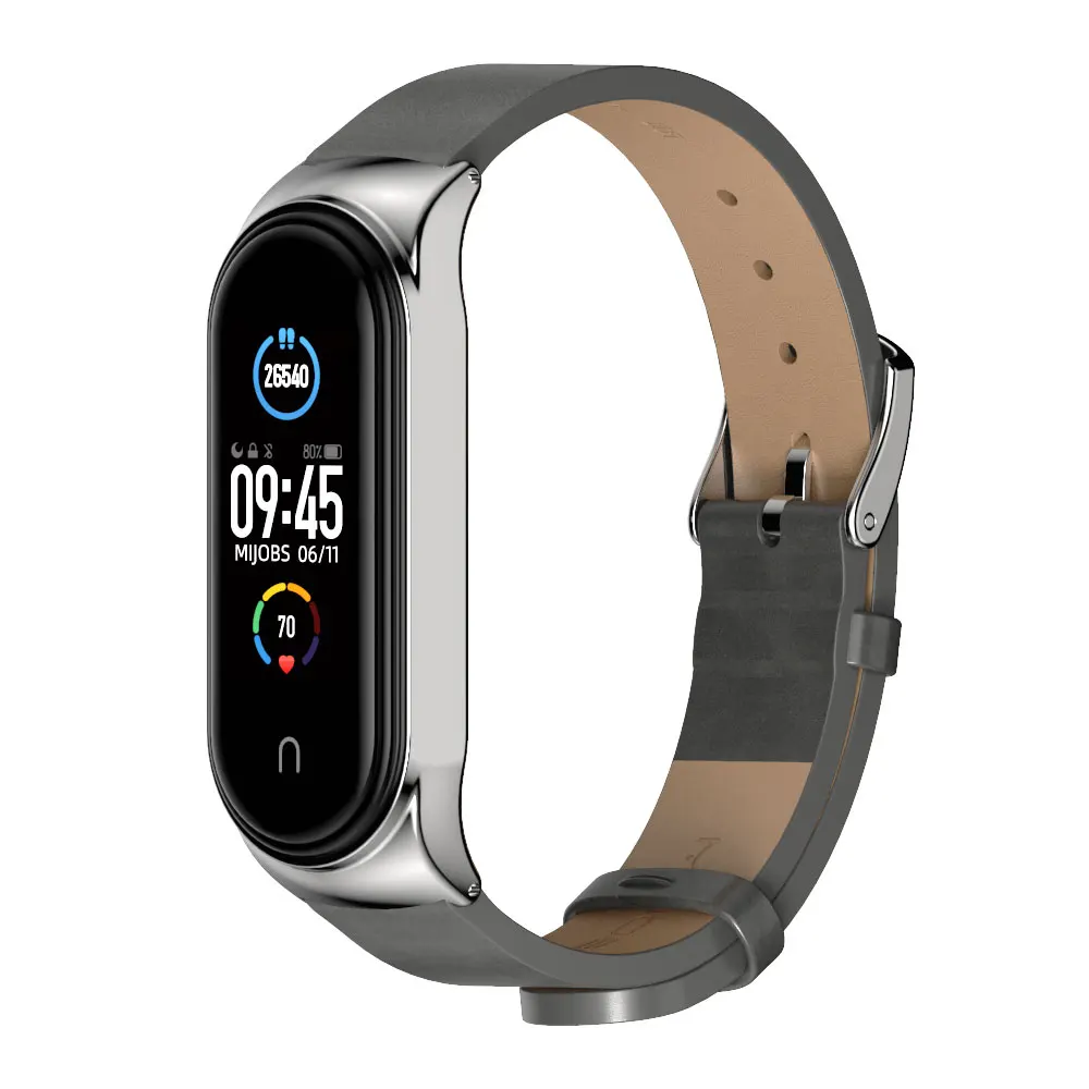 Band Strap for Xiaomi Mi Band 10 11 9 8 7 6 5 Leather Wristband For Miband 6 Global Version Bracelet for Mi Band 8 9 10 Correa