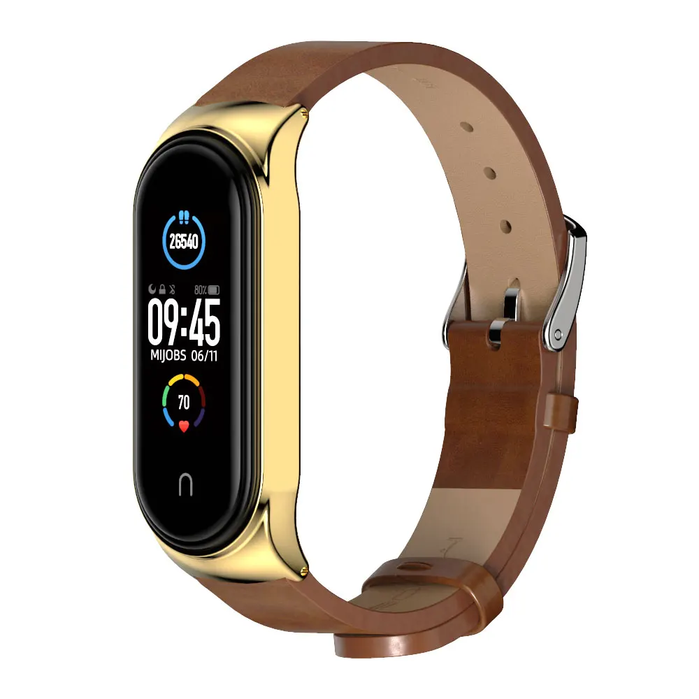 Band Strap for Xiaomi Mi Band 10 11 9 8 7 6 5 Leather Wristband For Miband 6 Global Version Bracelet for Mi Band 8 9 10 Correa