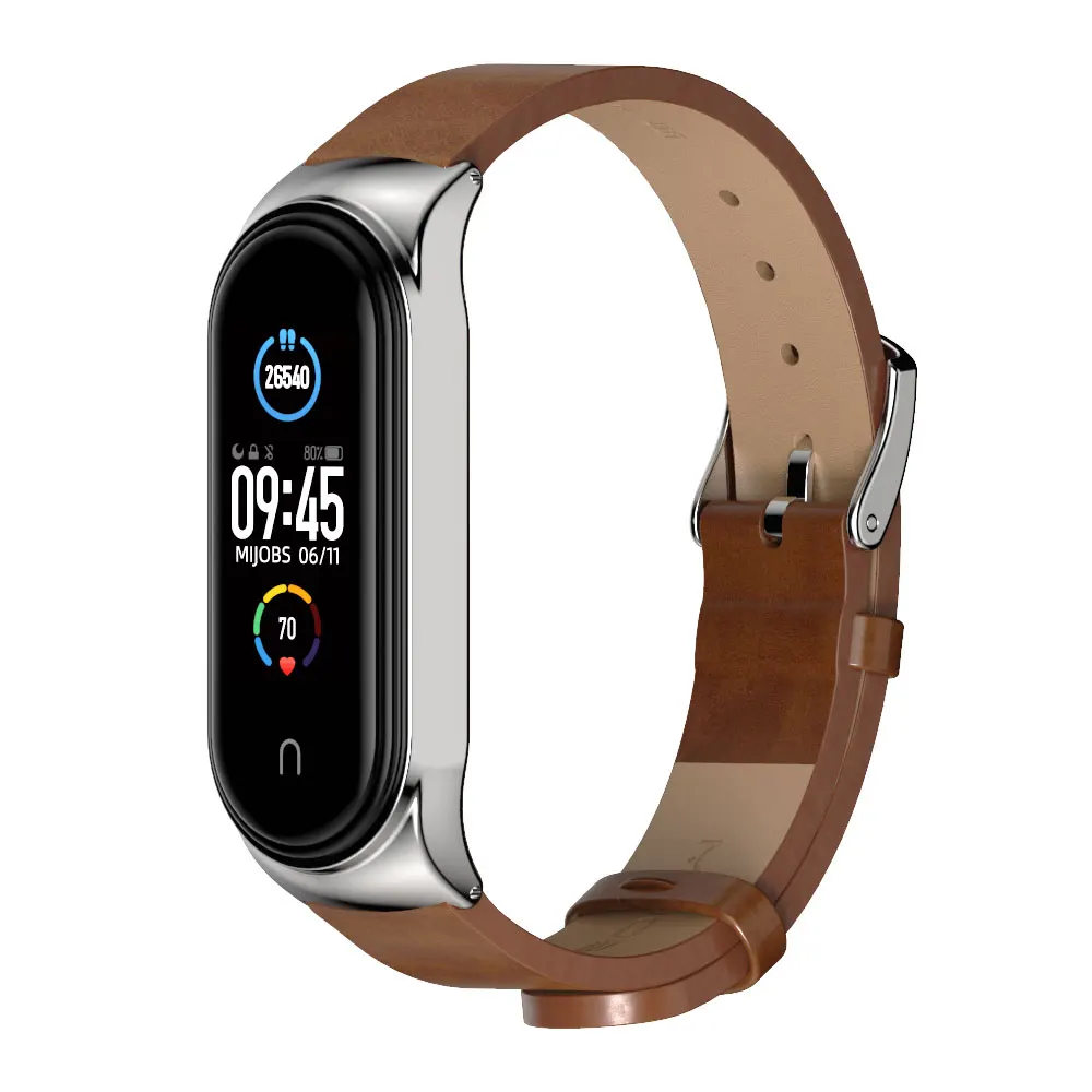 Band Strap for Xiaomi Mi Band 10 11 9 8 7 6 5 Leather Wristband For Miband 6 Global Version Bracelet for Mi Band 8 9 10 Correa