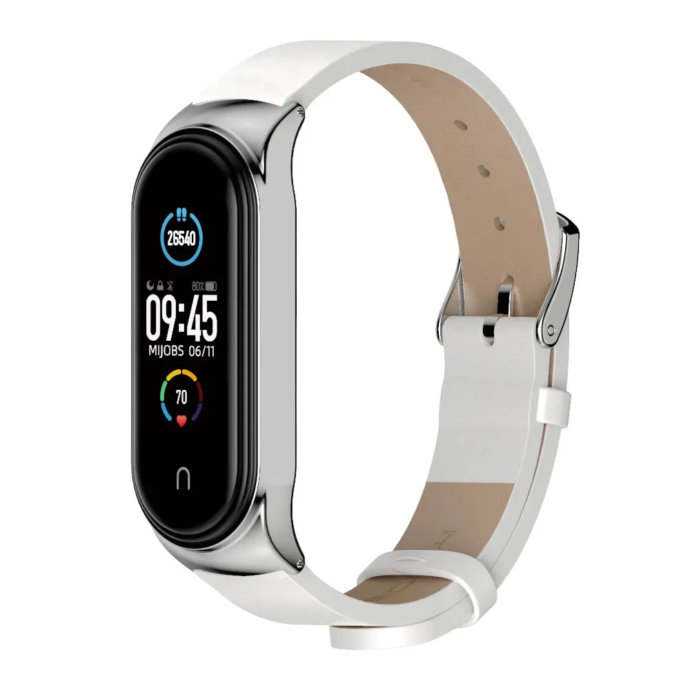 Band Strap for Xiaomi Mi Band 10 11 9 8 7 6 5 Leather Wristband For Miband 6 Global Version Bracelet for Mi Band 8 9 10 Correa