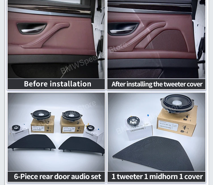 Car Front Door Speakers For BMW 5 Series F10 F11 Tweeter High Quality Accessories Head Treble Horn Loudspeakers Speakers Cover
