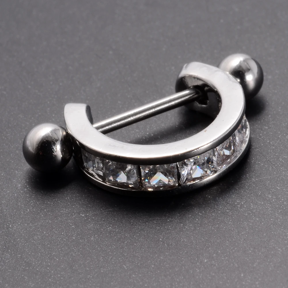 1pc Ear Tragus Cartilage Ring Stainless Steel Barbell With Cz Hoop Cartilage Cuff piercing Helix Daith Rook Lobe Earrings
