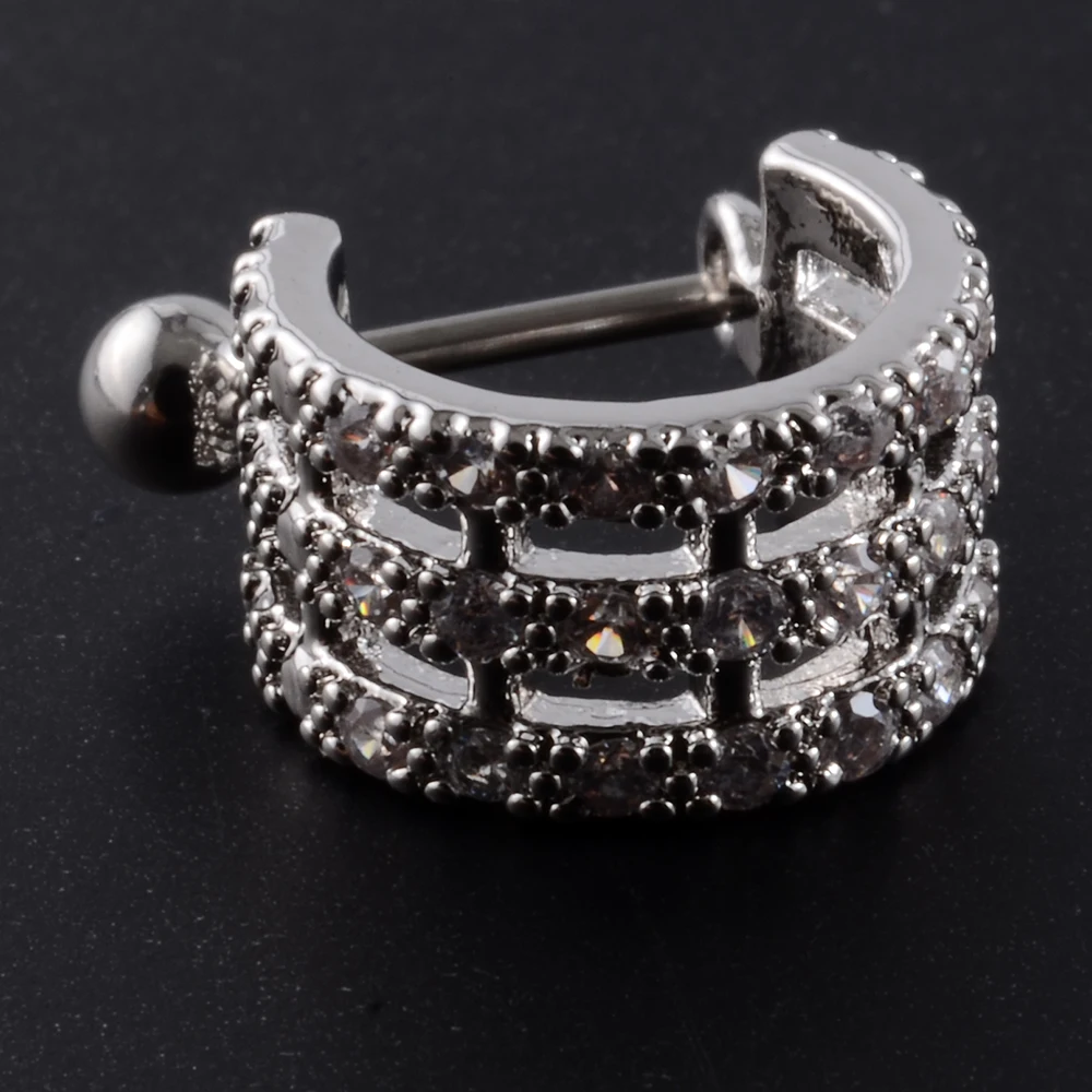 1pc Ear Tragus Cartilage Ring Stainless Steel Barbell With Cz Hoop Cartilage Cuff piercing Helix Daith Rook Lobe Earrings