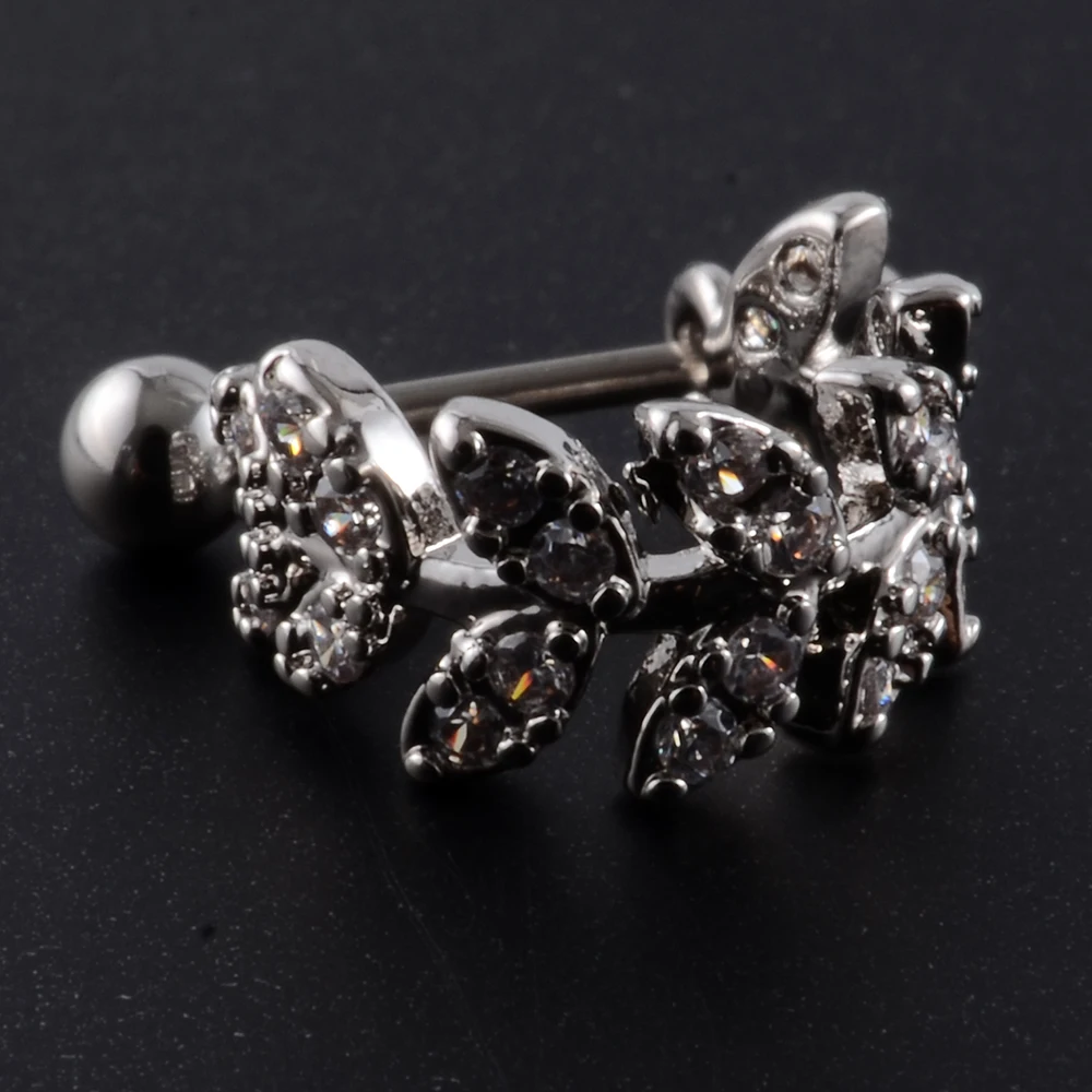 1pc Ear Tragus Cartilage Ring Stainless Steel Barbell With Cz Hoop Cartilage Cuff piercing Helix Daith Rook Lobe Earrings