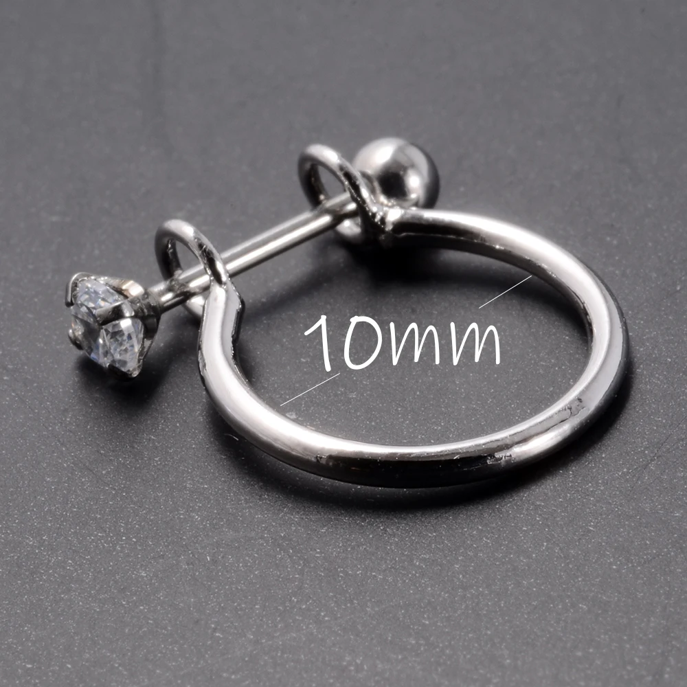 1pc Ear Tragus Cartilage Ring Stainless Steel Barbell With Cz Hoop Cartilage Cuff piercing Helix Daith Rook Lobe Earrings