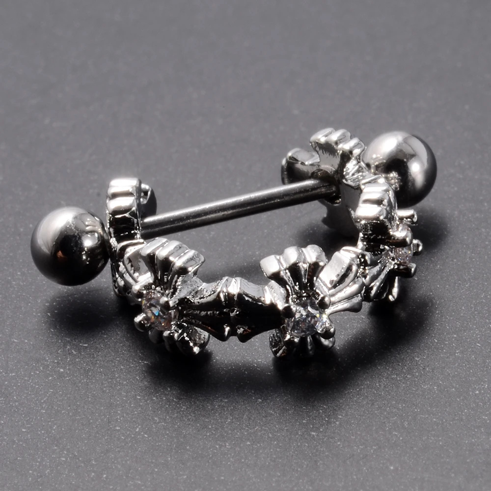 1pc Ear Tragus Cartilage Ring Stainless Steel Barbell With Cz Hoop Cartilage Cuff piercing Helix Daith Rook Lobe Earrings