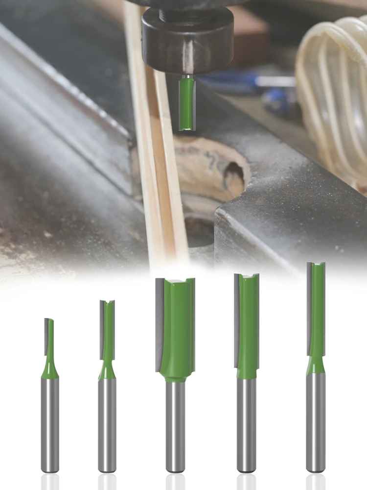 1-7pcs 6mm 1/4 inch Shank Single Double Flute Straight Bit Milling Cutter for Wood Tungsten Carbide Router Bit Woodwork Tool