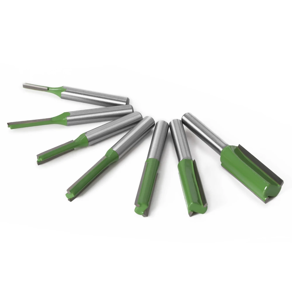 1-7pcs 6mm 1/4 inch Shank Single Double Flute Straight Bit Milling Cutter for Wood Tungsten Carbide Router Bit Woodwork Tool