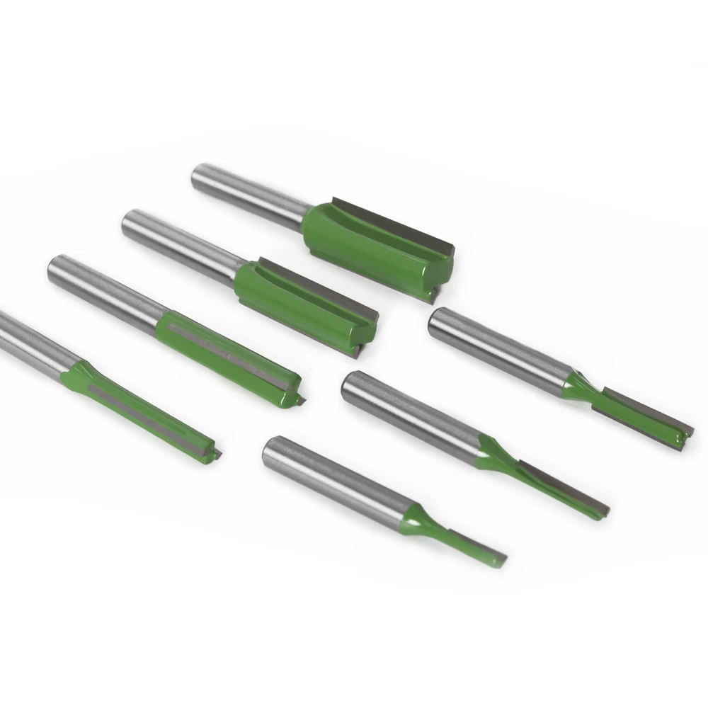 1-7pcs 6mm 1/4 inch Shank Single Double Flute Straight Bit Milling Cutter for Wood Tungsten Carbide Router Bit Woodwork Tool