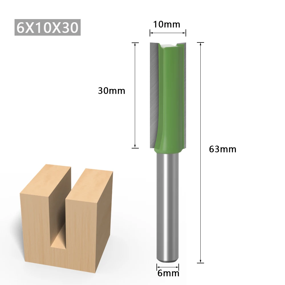 1-7pcs 6mm 1/4 inch Shank Single Double Flute Straight Bit Milling Cutter for Wood Tungsten Carbide Router Bit Woodwork Tool