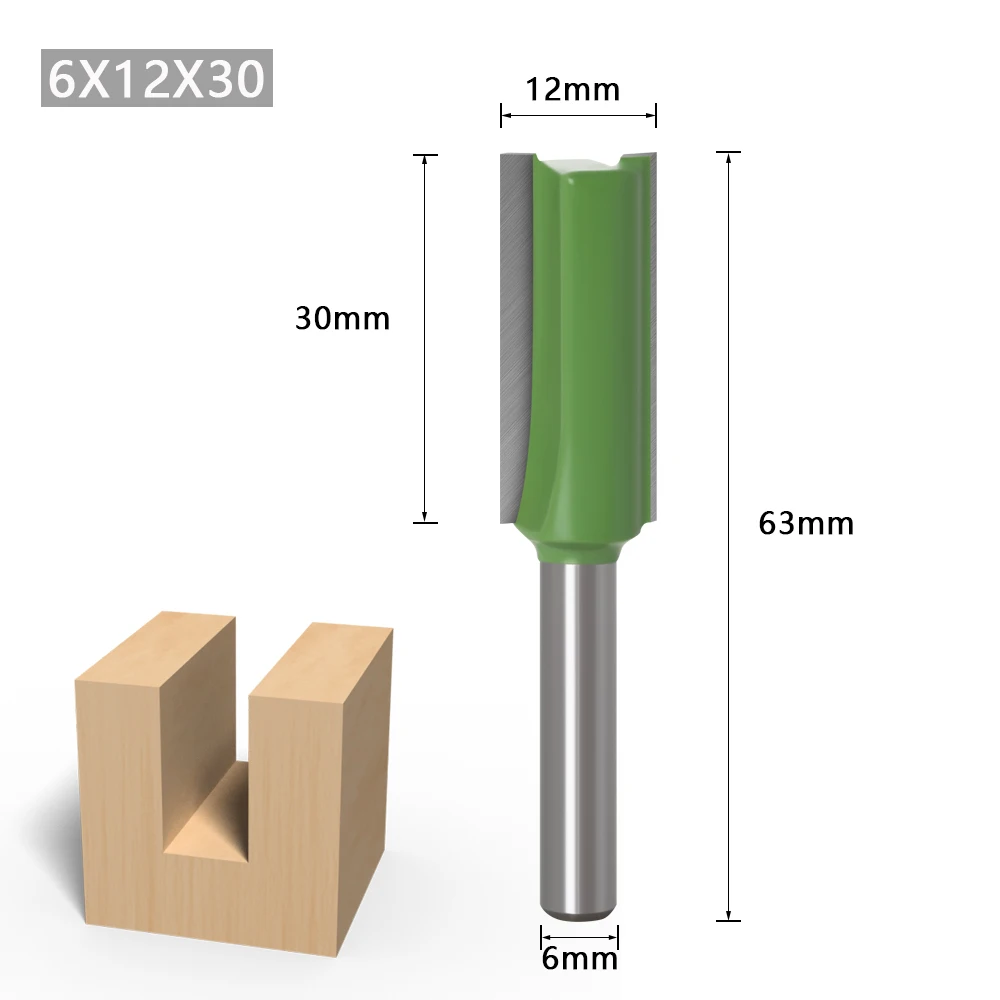 1-7pcs 6mm 1/4 inch Shank Single Double Flute Straight Bit Milling Cutter for Wood Tungsten Carbide Router Bit Woodwork Tool