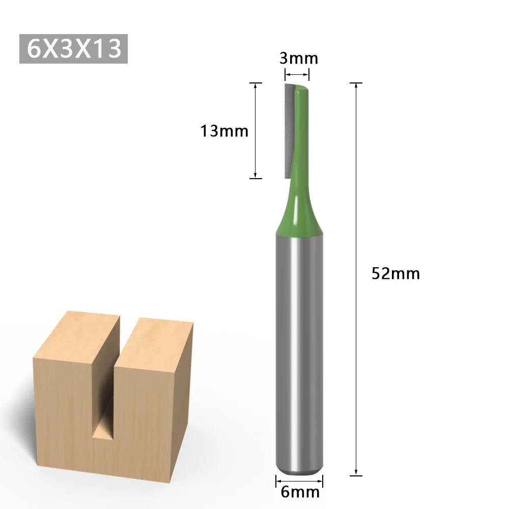 1-7pcs 6mm 1/4 inch Shank Single Double Flute Straight Bit Milling Cutter for Wood Tungsten Carbide Router Bit Woodwork Tool
