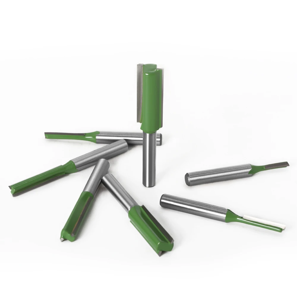 1-7pcs 6mm 1/4 inch Shank Single Double Flute Straight Bit Milling Cutter for Wood Tungsten Carbide Router Bit Woodwork Tool