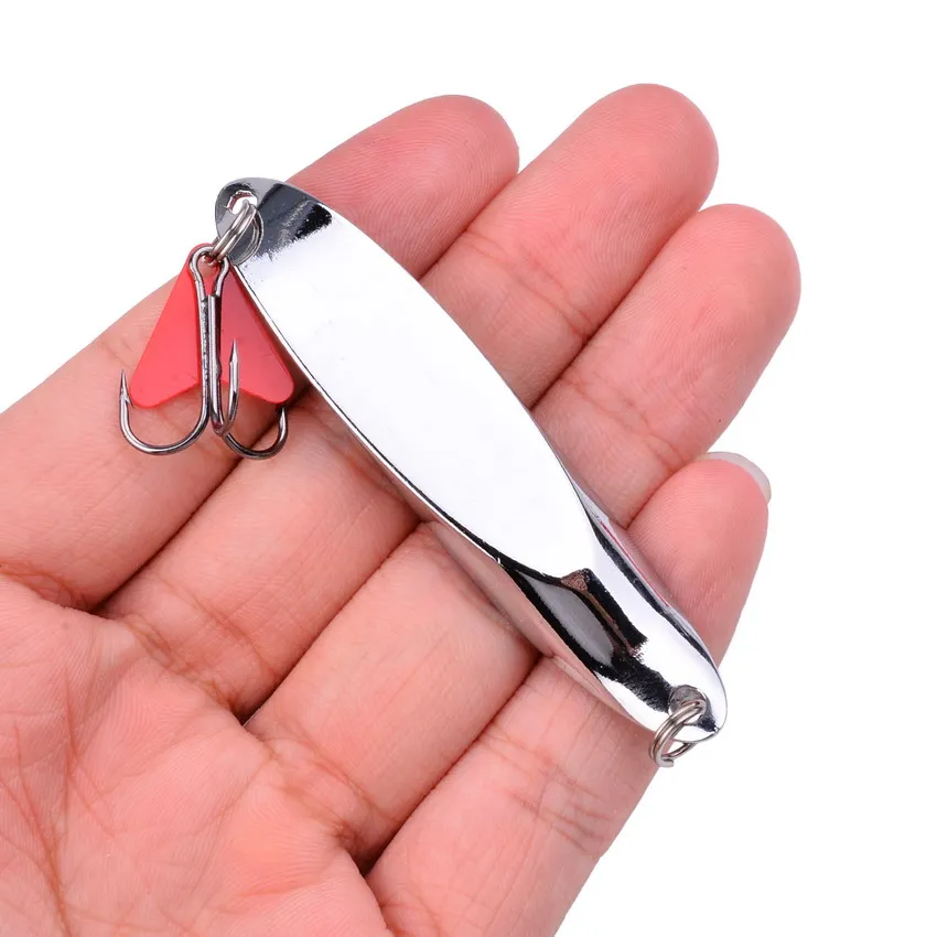 1PCMetal Spinner Spoon 7/10/14/18/21/28g Fishing Lure Hard Baits Sequins Noise Paillette with Feather Treble Hook Fishing Tackle