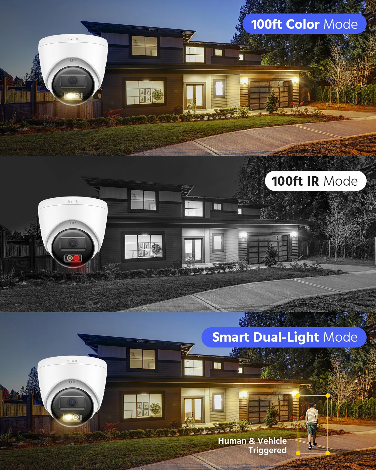 Annke 8MP HD IP Security Camera Poe 4K Dual Light Audio Fixed Camera Human Vehicle Detection 256G SD Storage ONVIF IP67