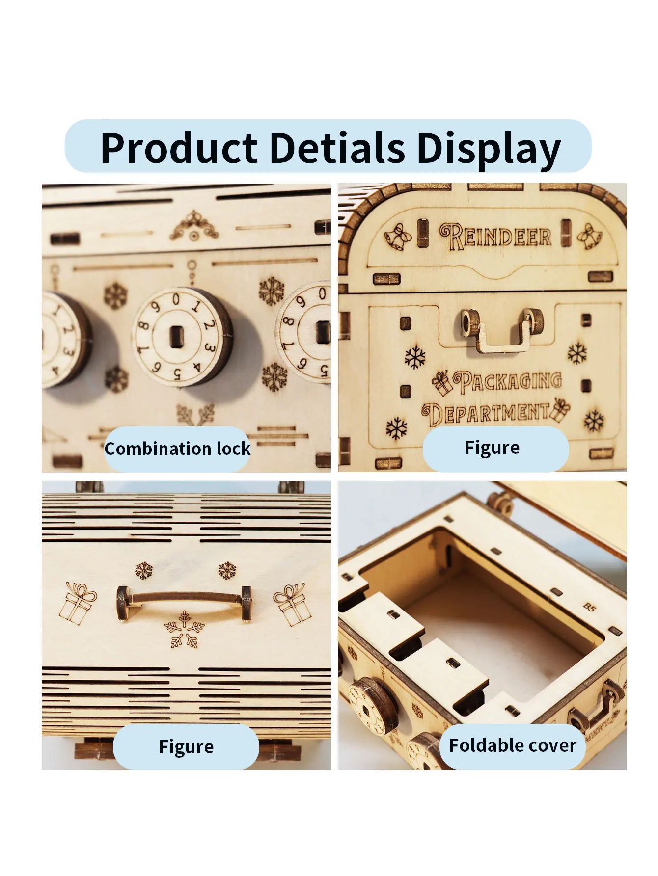 3D Wooden Puzzle DIY Treasure Box Model Building Kits Brain Teaser Projects for Adult Christmas Gifts