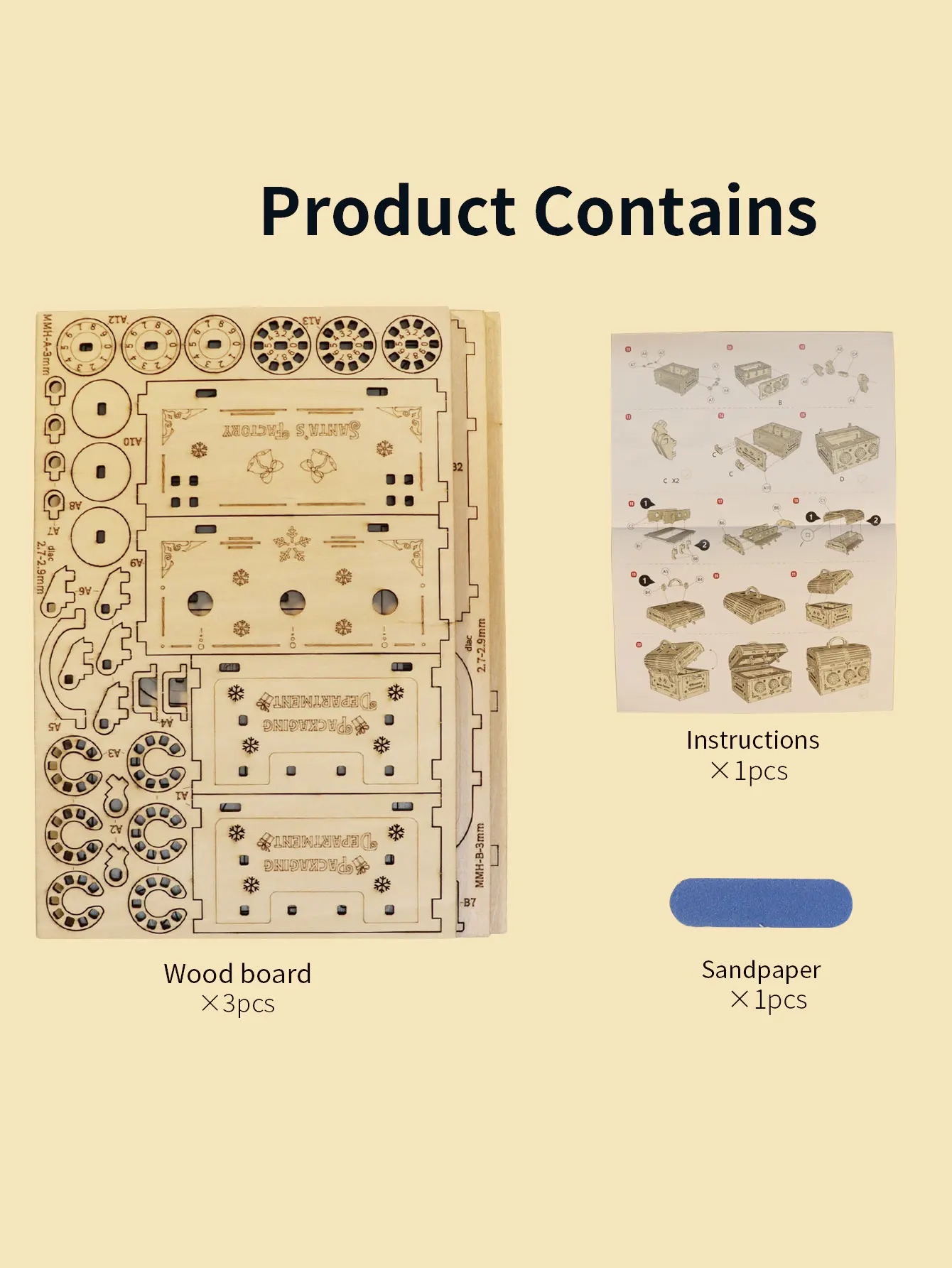 3D Wooden Puzzle DIY Treasure Box Model Building Kits Brain Teaser Projects for Adult Christmas Gifts