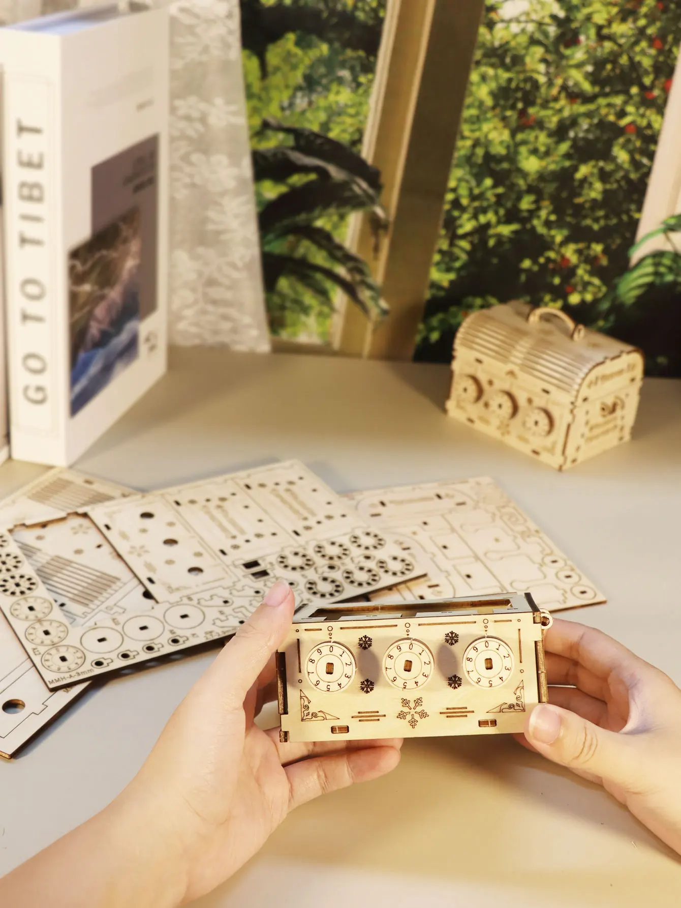 3D Wooden Puzzle DIY Treasure Box Model Building Kits Brain Teaser Projects for Adult Christmas Gifts