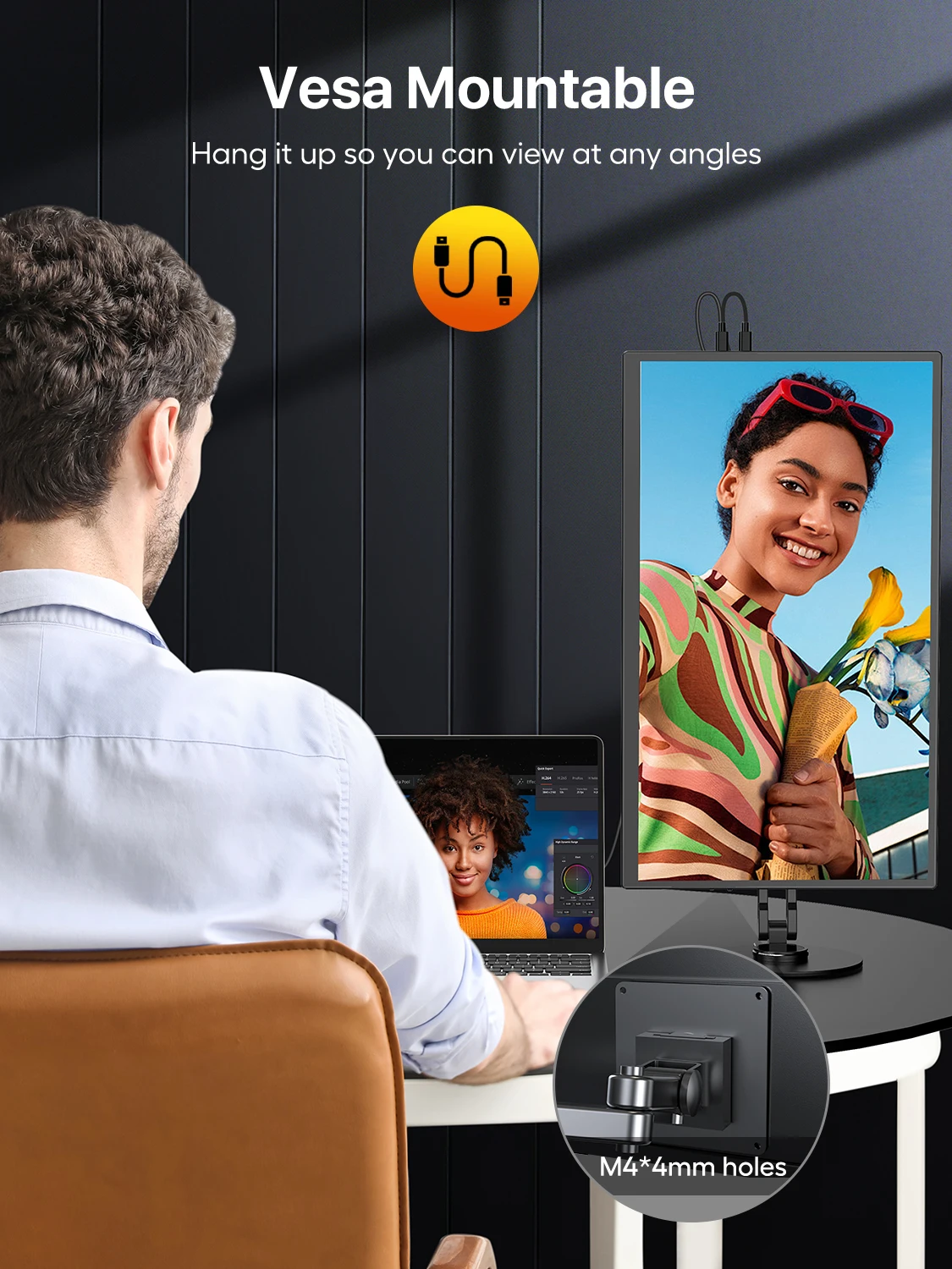 UPERFECT 18.5" TouchScreen Portable Monitor 120Hz FreeSync Gaming Display Extender USB C HDMI for PC Laptop Huawei Mobile Phone