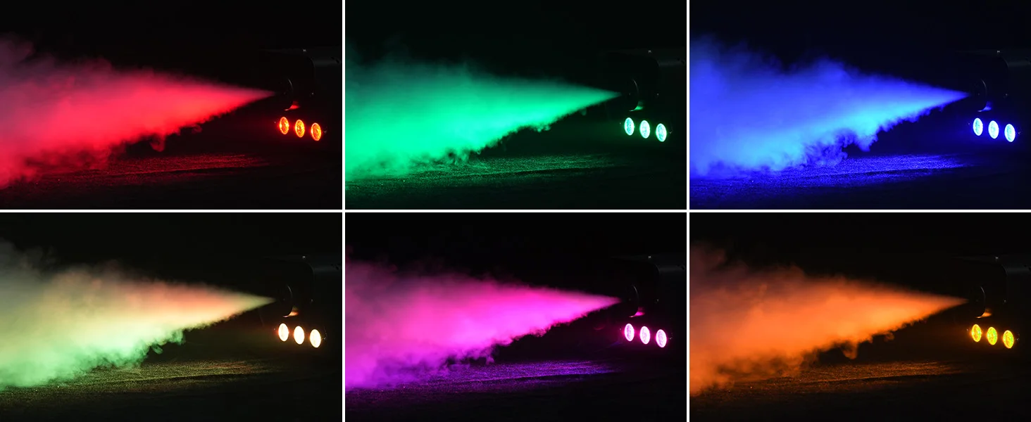 Gwong 500W RGB LED Colorful Smoke Machine LED Remote Fogger Ejector for Disco DJ Show Wedding Party Stage Light Effects Fog Machine