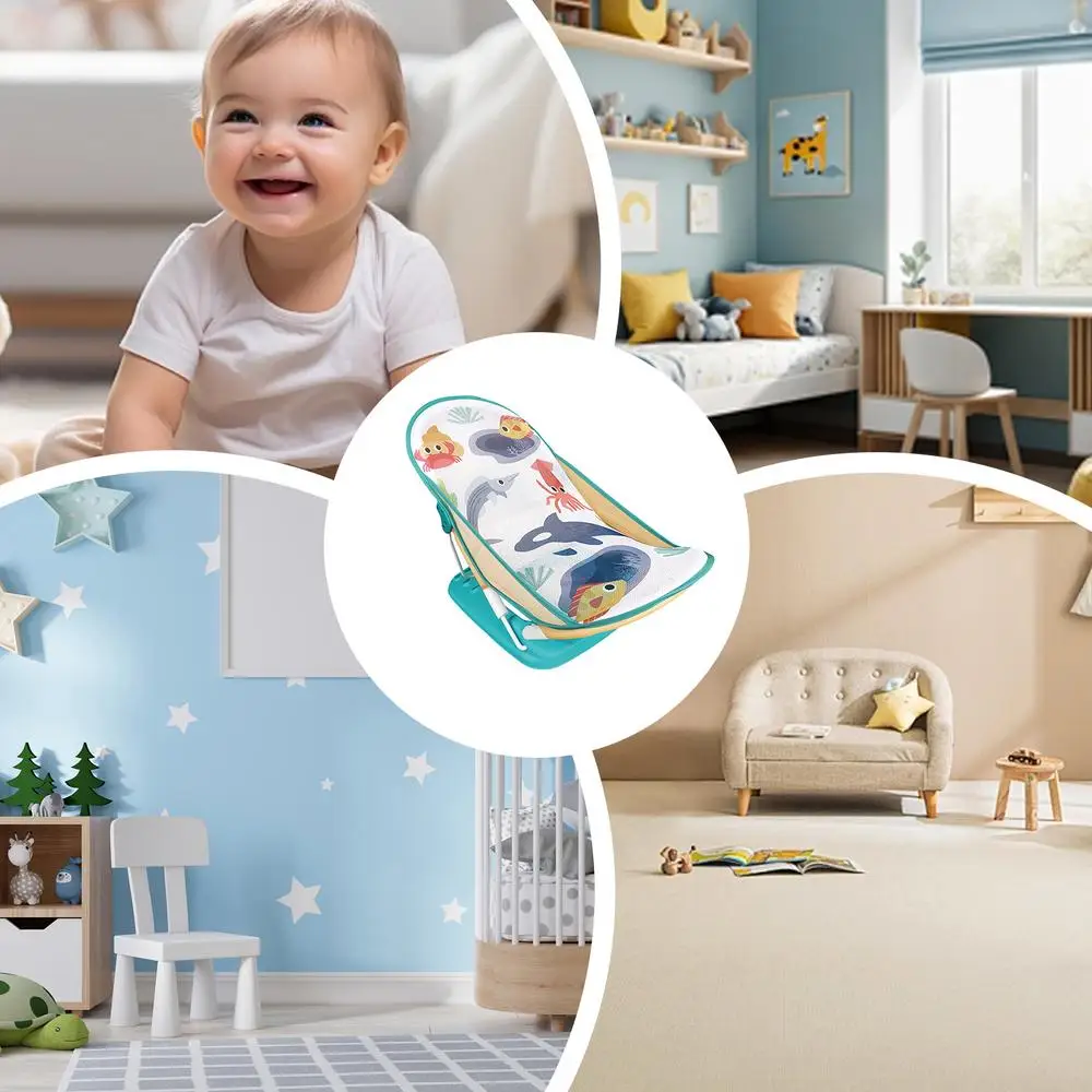 Foldable Toddler Bather Bathtub Foldable Toddler Bath Bather Seat Toddler Folding Shower Rack for Bathtub Counter Sink Bathroom