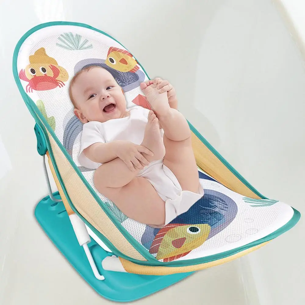 Foldable Toddler Bather Bathtub Foldable Toddler Bath Bather Seat Toddler Folding Shower Rack for Bathtub Counter Sink Bathroom