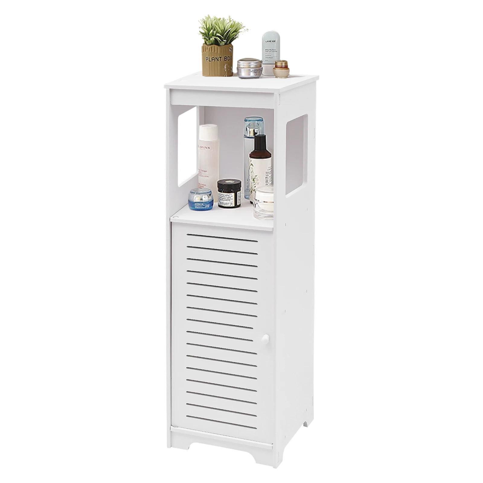 Bathroom Floor Cabinet Free Standing Slim Bathroom Cabinet With Paper Towel Drawer & Cupboard Storage Organizer Home Furniture