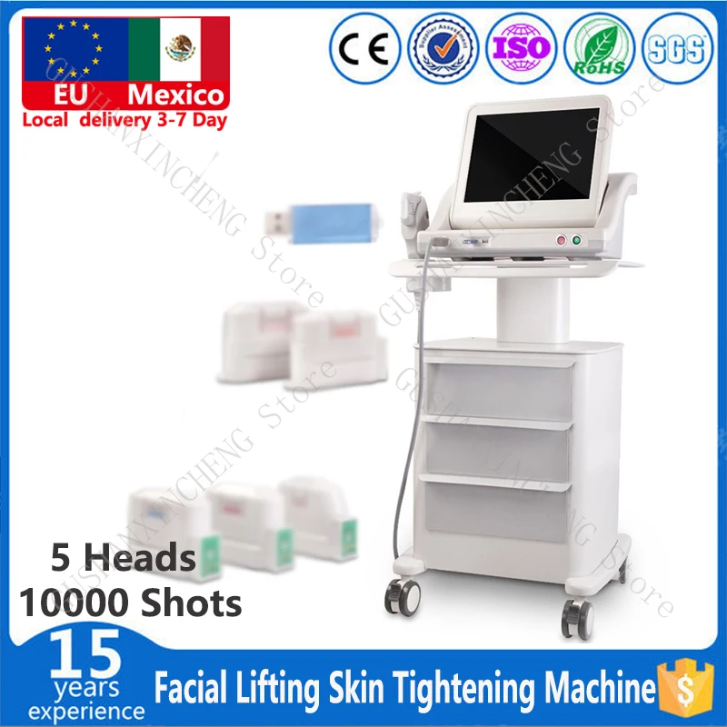 2024 High Quality Face Lifting Machine Skin Tightening Body Shaping Skin Care Body Sliming Machine 5 Cartridge 10000 Shots