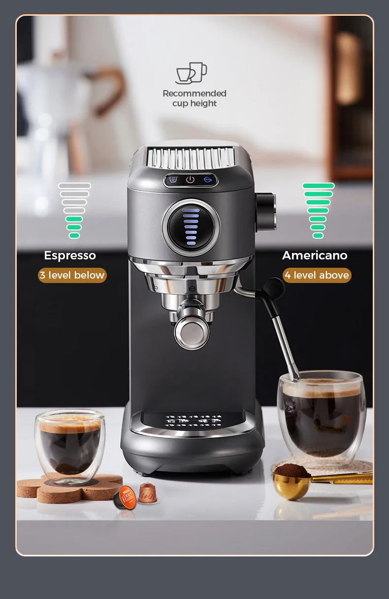Cafelffe 4-in-1 Coffee Maker Hot/Cold Dolce Gusto&Nespresso Capsule ESE Pod Ground Cappuccino Espresso Machine Cafetera 19 Bar
