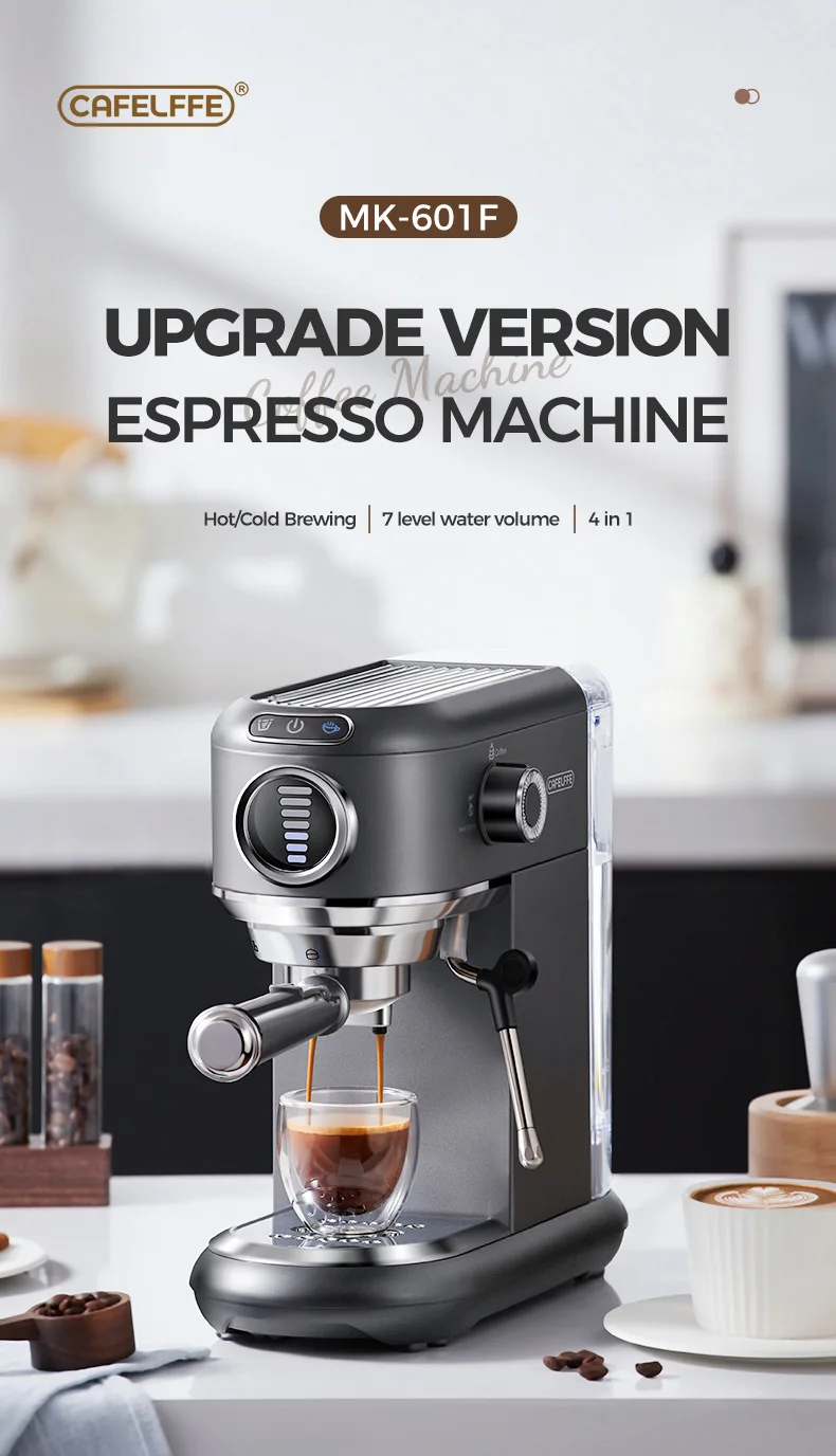 Cafelffe 4-in-1 Coffee Maker Hot/Cold Dolce Gusto&Nespresso Capsule ESE Pod Ground Cappuccino Espresso Machine Cafetera 19 Bar