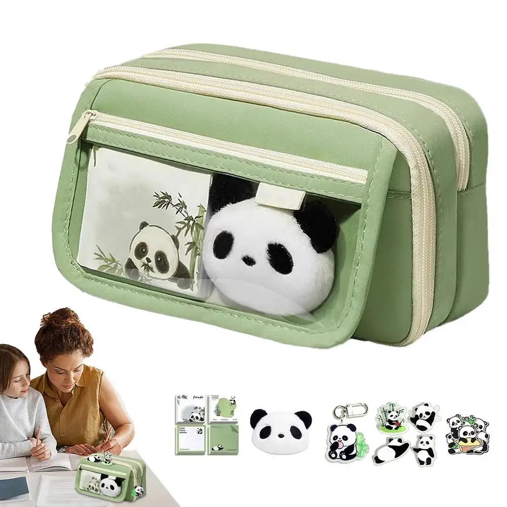 Pencil Case Cute Panda Pencil Case Large Capacity Animal Pencil Case Panda Stationery Case Pencil Pouch With Zipper for Pens