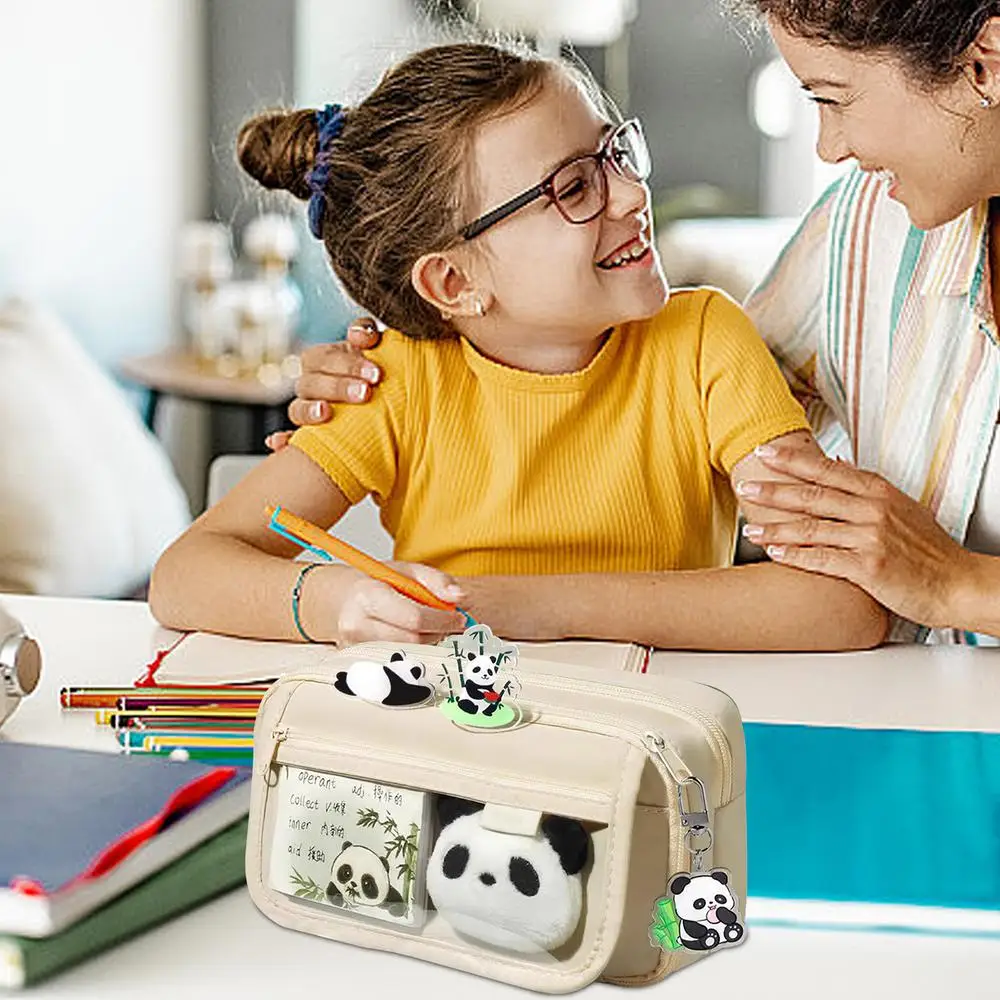 Pencil Case Cute Panda Pencil Case Large Capacity Animal Pencil Case Panda Stationery Case Pencil Pouch With Zipper for Pens