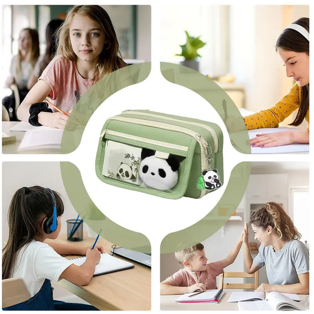 Pencil Case Cute Panda Pencil Case Large Capacity Animal Pencil Case Panda Stationery Case Pencil Pouch With Zipper for Pens