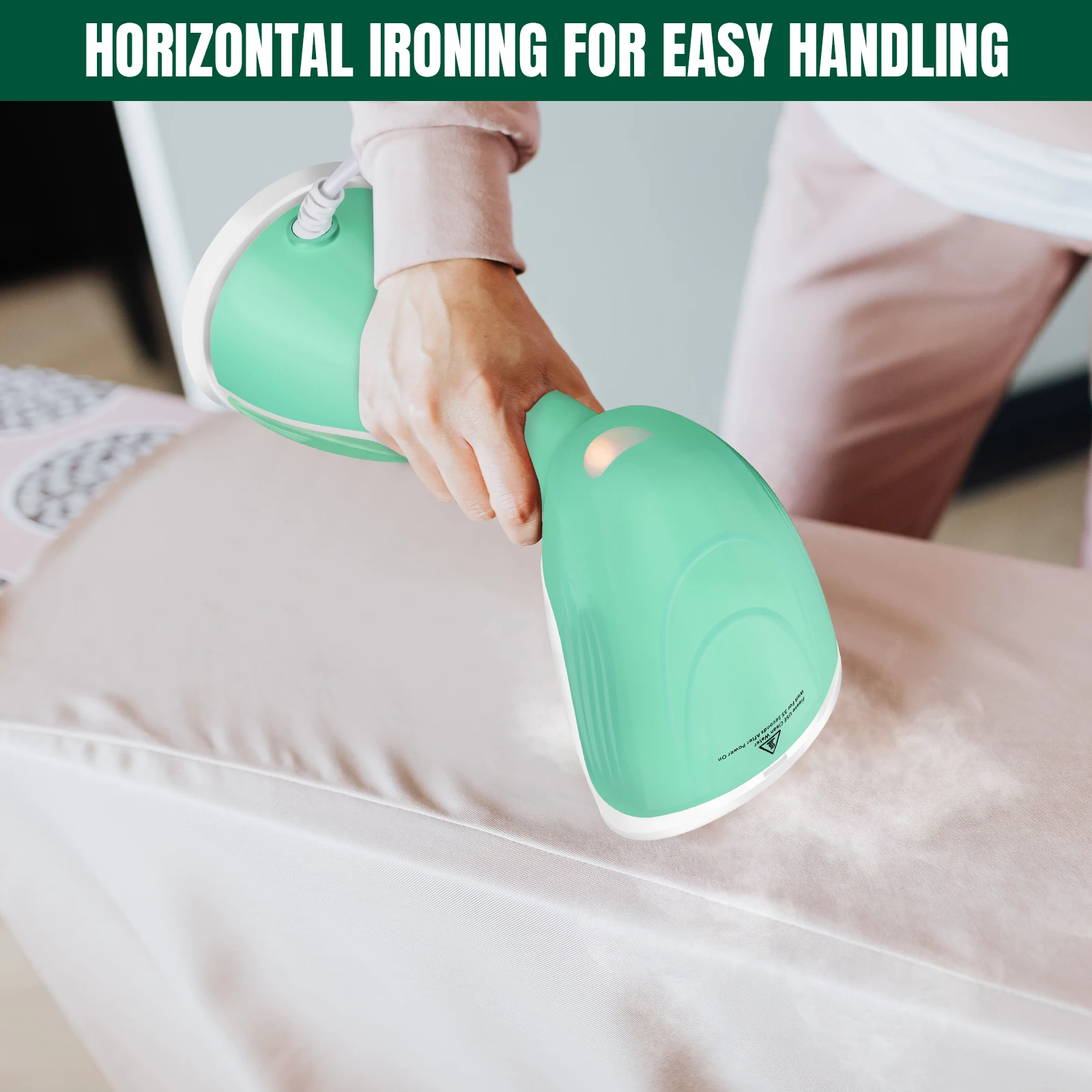 1500W Handheld Clothes Steamer Portable, 300ml Water Tank, 30s Fast Heat-up, 27g/min, Stainless Steel Panel,1.5m Cable