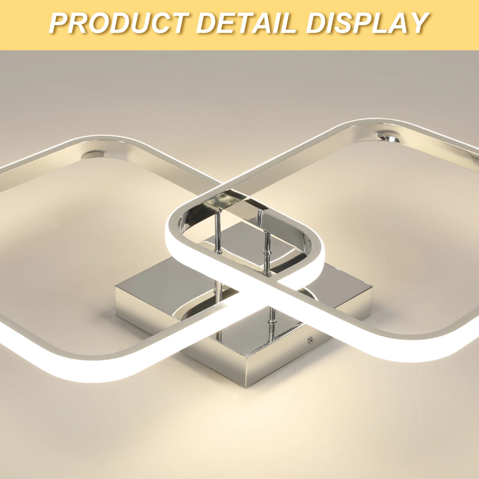 Ceiling Light Modern LED Black Double Ring Ceiling Lamp Natrual Light 4000K Lighting Fixtures for Bedroom Kitchen Living Room St